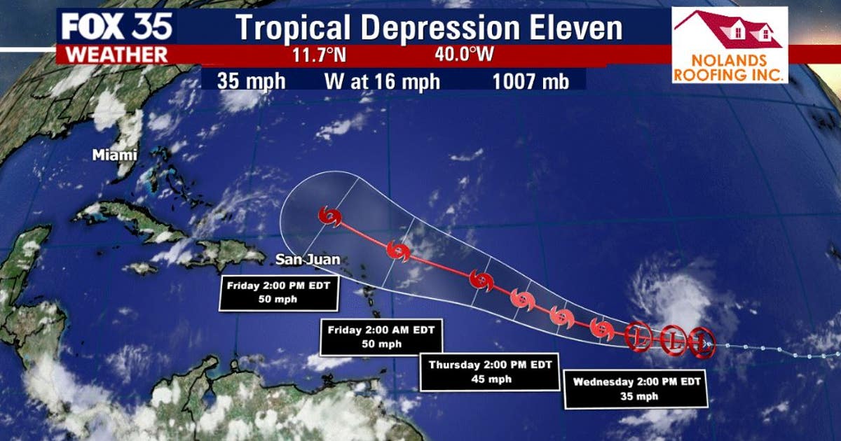 Tropical Depression 11 forms in the Atlantic | FOX 35 Orlando