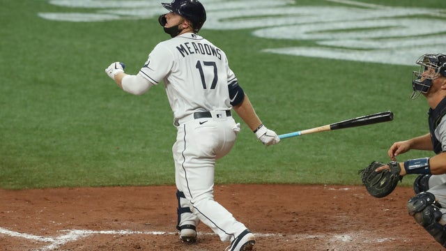 Meadows, Rays split with Yankees in 7-inning doubleheader