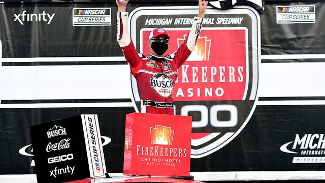 Harvick denies Keselowski in overtime at Michigan