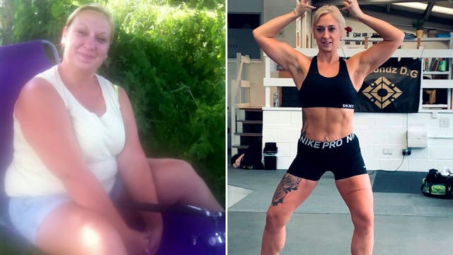 Woman drops 97 pounds, becomes bodybuilder after finding she was too out of shape to walk her dog