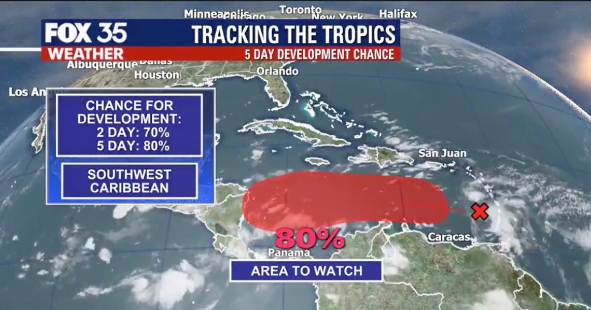 System in the Caribbean has 80-percent chance of forming | FOX 35 Orlando
