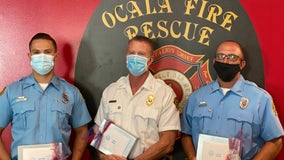 Ocala Fire Rescue members honored for saving 2 from burning building