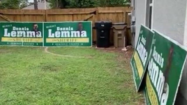 Campaign signs for the race for sheriff targeted throughout Central Florida
