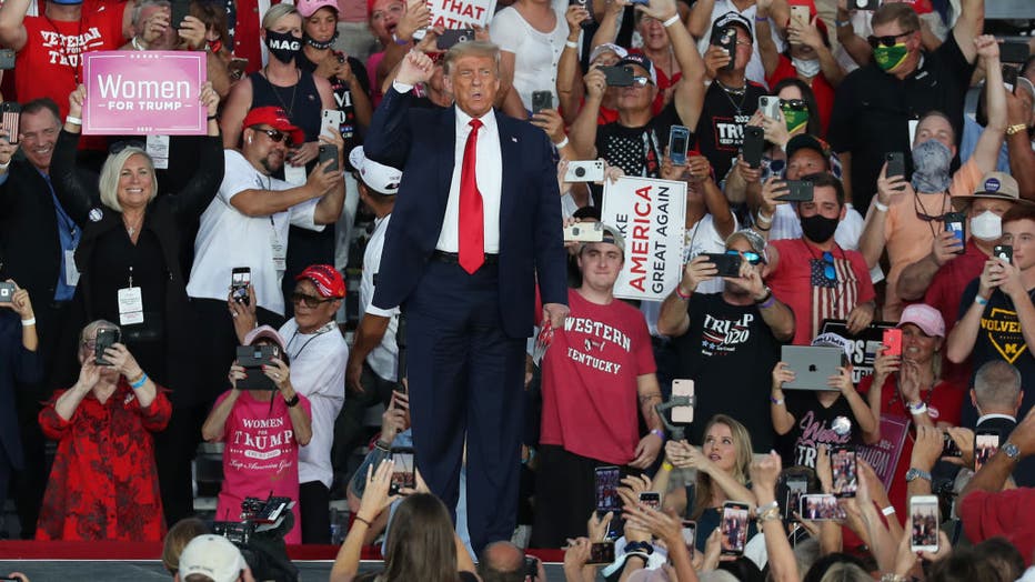 President Donald Trump was holding his first campaign rally since his coronavirus diagnosis.