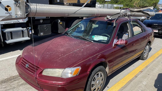 Florida man hauled stolen I-4 utility pole atop his sedan, troopers say