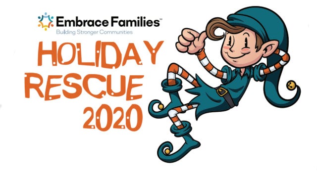 Embrace Families holding Holiday Rescue 2020 to benefit vulnerable youth, foster kids