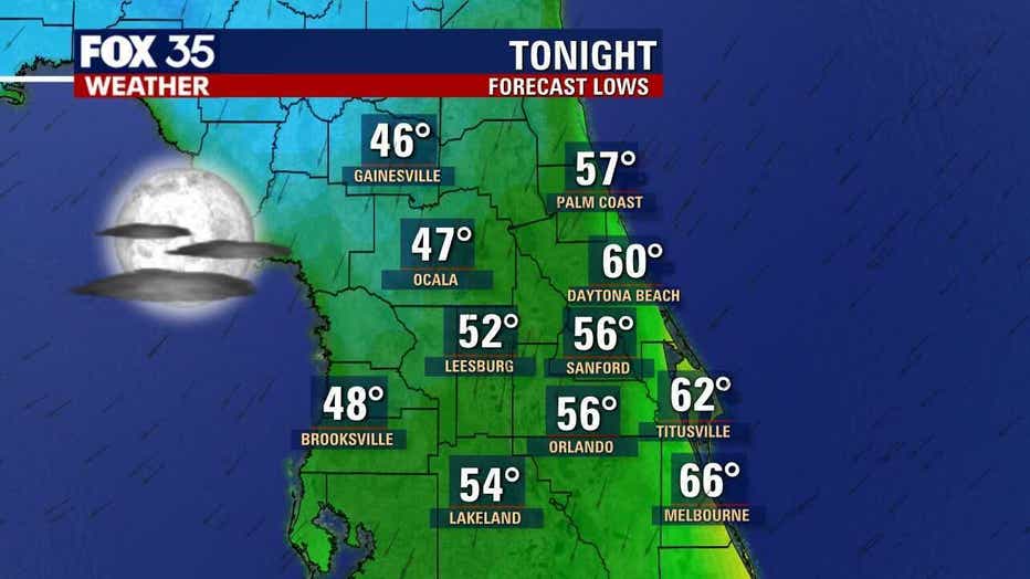 Cold Front Moves Into Central Florida, Dropping Temps To The 40s, 50s ...