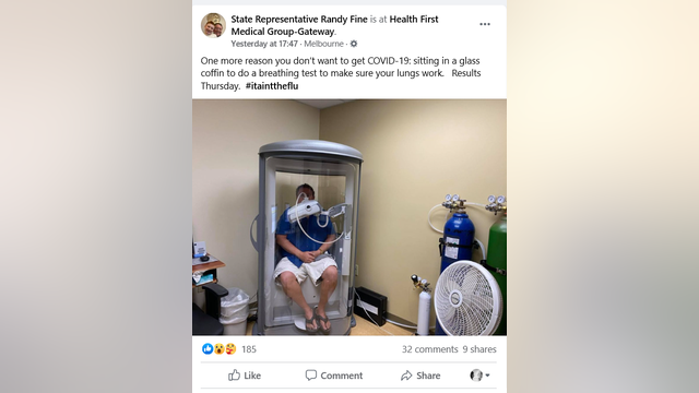 State Rep. Randy Fine continues with testing after COVID-19 recovery