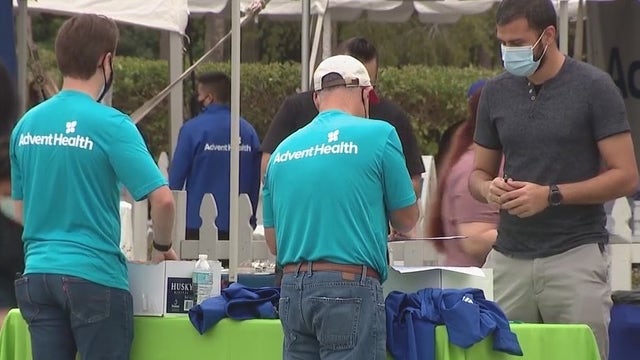 AdventHealth workers vaccinated at site near Orlando airport
