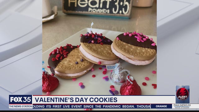 Valentine's Day recipe: Chocolate-dipped sandwich cookies