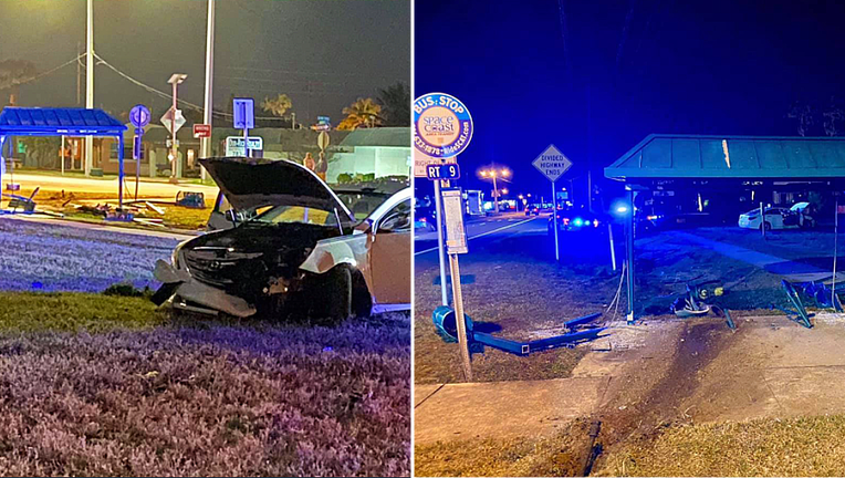 Cocoa man charged with DUI after crashing into bus stop shelter - FOX 35 Orlando Cocoa man charged with DUI after crashing into bus stop shelter - FOX 35 Orlando