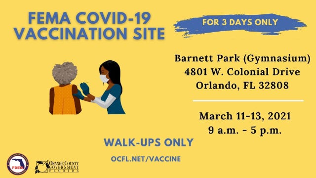 Barnett Park to serve as FEMA vaccine site for 3 days