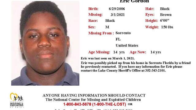 Lake County deputies need help searching for 14-year-old boy missing since March 1