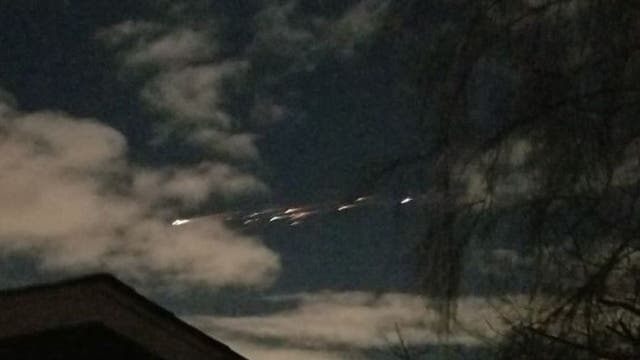 Debris from SpaceX rocket launch lights up sky in Washington