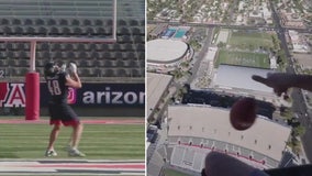 Rob Gronkowski catches football dropped 600 feet out of helicopter, sets world record