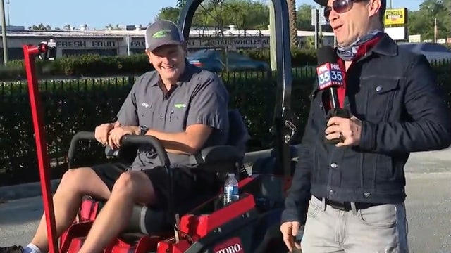 Man driving lawnmower across Florida for charity arrives in Orlando