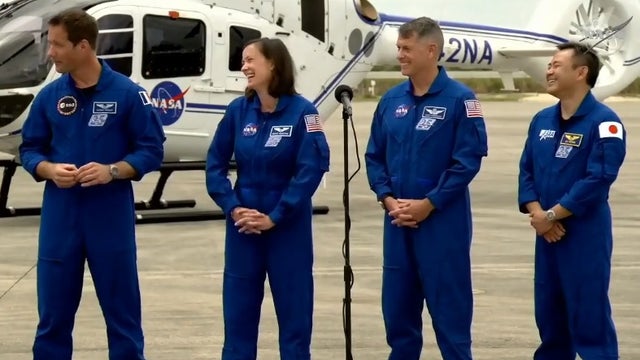 SpaceX Crew-2 astronauts arrive at the Kennedy Space Center