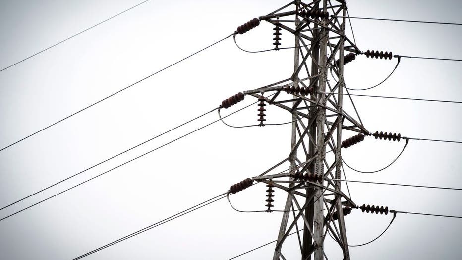 Electrical power lines overhead on Long Island