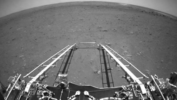 China's Zhuron Mars rover sends back first images