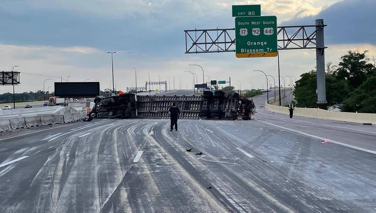 Crash Involving Overturned Semi Shuts Down I-4 Lanes In Orlando | FOX ...