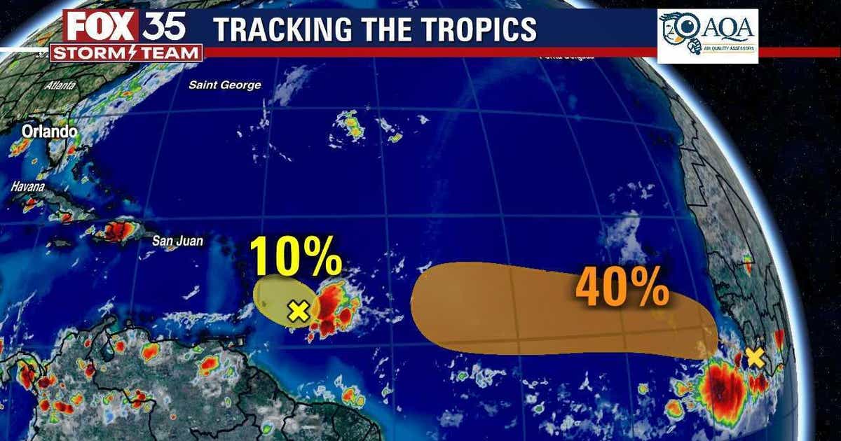 Hurricane forecasters track 2 disturbances in the Atlantic | FOX 35 Orlando