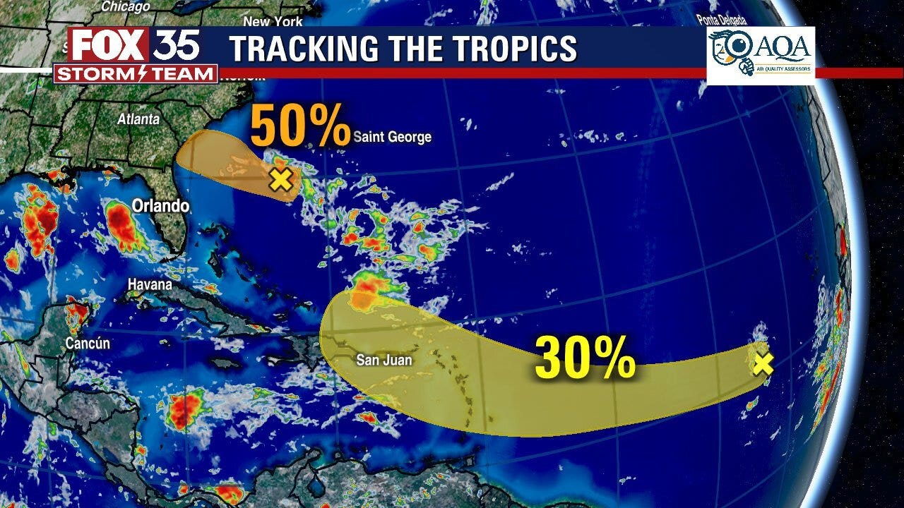 Hurricane forecasters track 2 disturbances in Atlantic