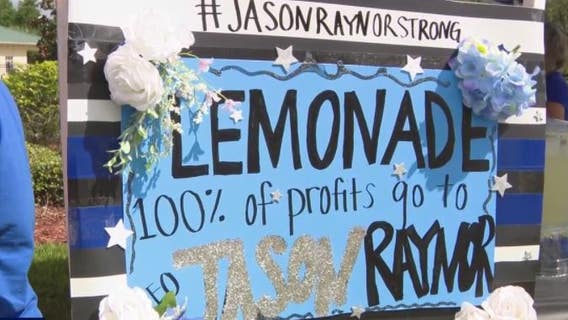 Lemonade stand fundraiser held for Officer Jason Raynor