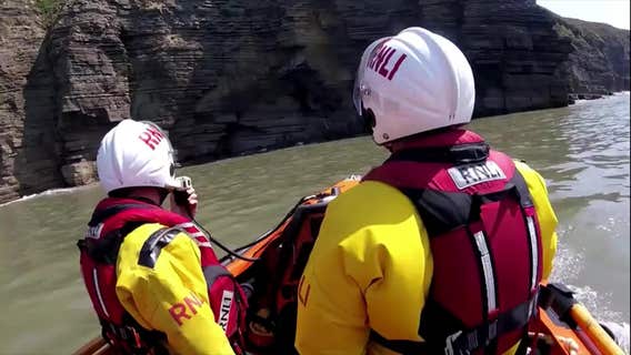 Lost dog rescued after being stranded at sea for 3 hours