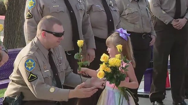 MCSO deputies escort daughter of fallen officer to 1st day of kindergarten
