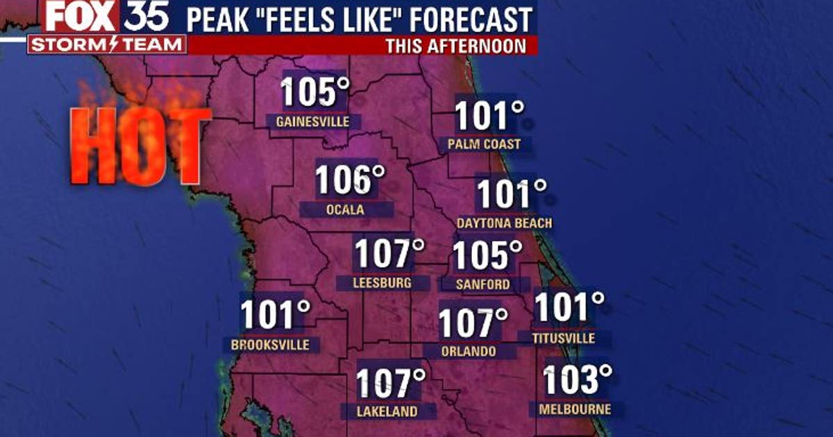 Heat index will reach 107 degrees in parts of Central Florida on ...