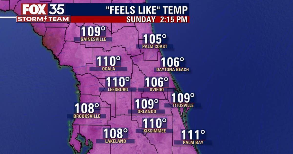 Central Florida heat index could hit 110 degrees as afternoon storms ...