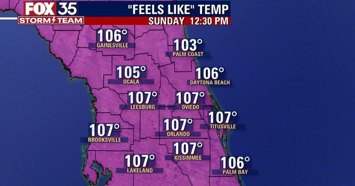 Triple-digit heat index, low rain chances in Central Florida | FOX 35 ...