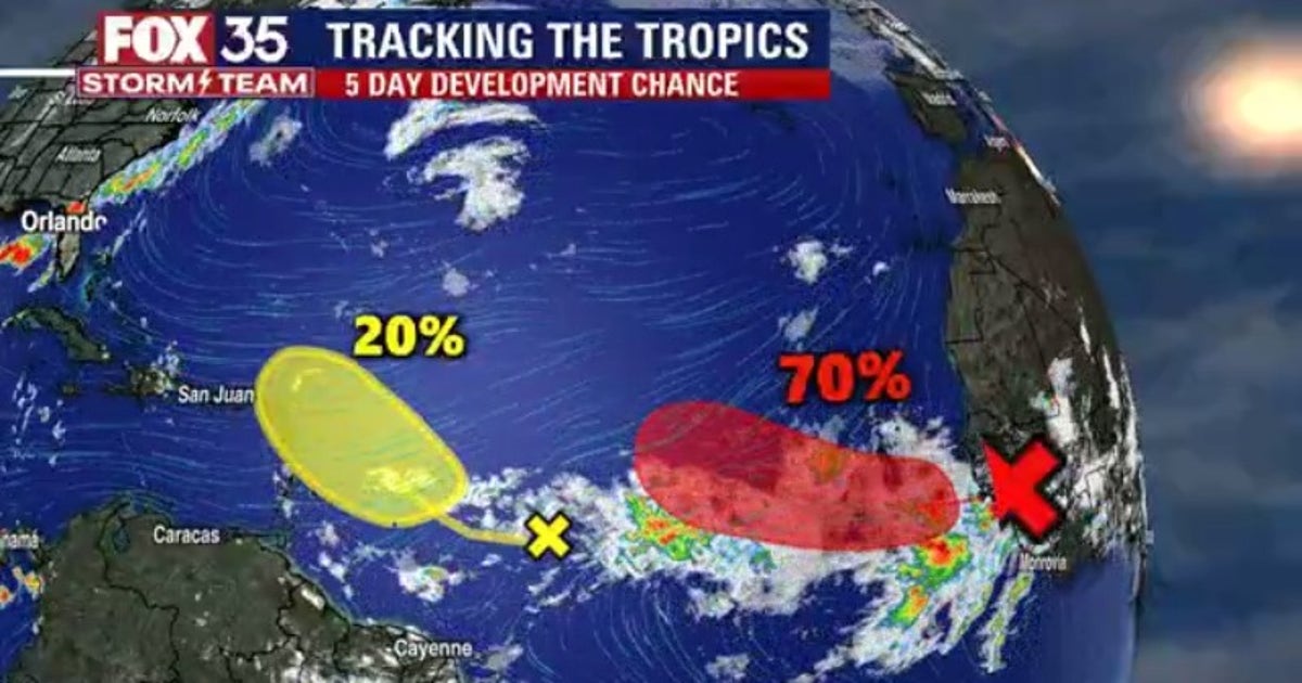 Hurricane center monitoring 2 tropical waves in the Atlantic | FOX 35 ...