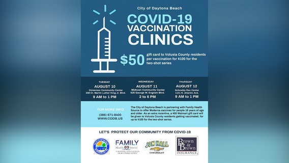 Volusia County offers gift cards in hopes of boosting vaccination rate