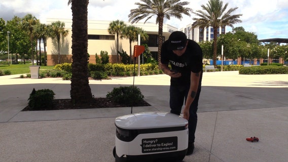Food-delivering robots get to work at Embry-Riddle in Daytona Beach