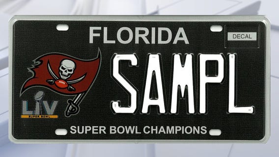 New Bucs license plate marks Super Bowl win