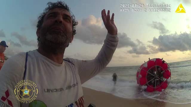 Body camera video shows deputy respond to beached 'hydropod' sea craft