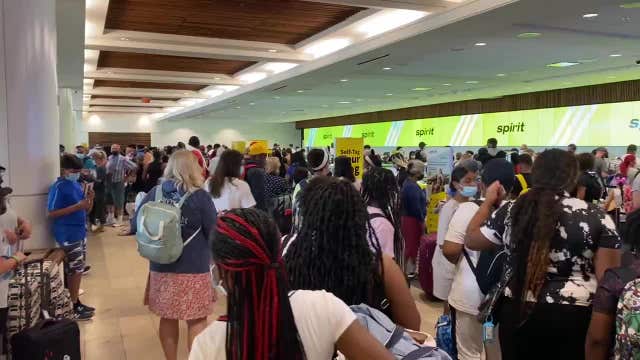 Many stranded at Orlando airport after Spirit Airlines cancels hundreds of flights