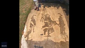 Artist recreates iconic 9/11 photo with power washer