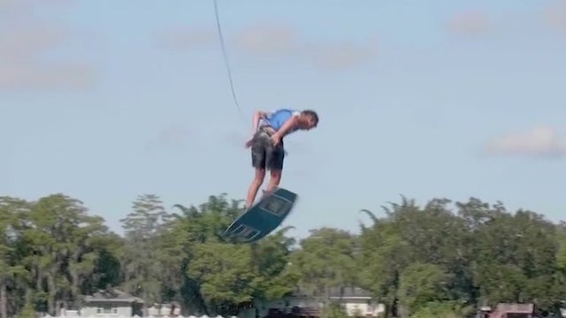 Wakeboarders gather at Lake Ivanhoe in Orlando for competition