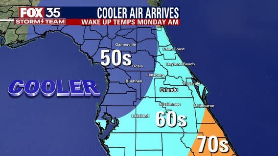 Cool front arrives in Florida, expected to bring coldest temperatures since May