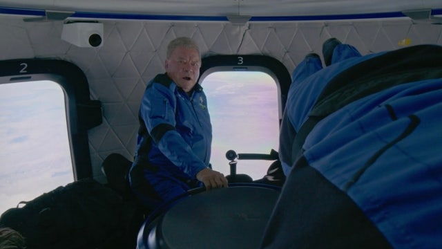 Footage shows William Shatner and fellow Blue Origin crew in space