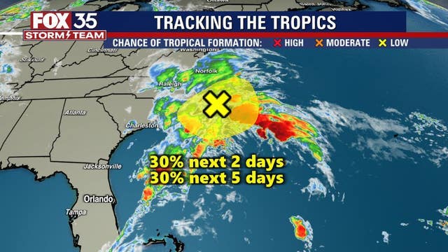 Track the Tropics: Forecasters watch system near North Carolina coast
