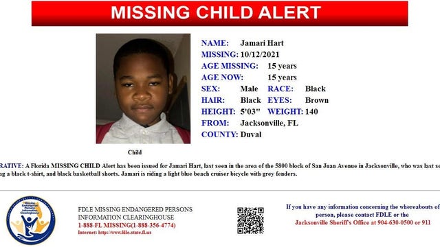 Florida Missing Child Alert canceled: 15-year-old out of Jacksonville found safe