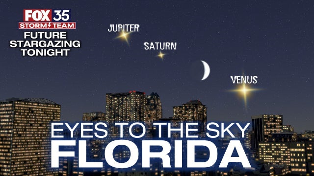 Moon lines up with Venus, Jupiter and Saturn