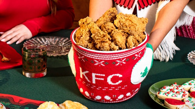 KFC creates holiday sweaters for its fried chicken buckets