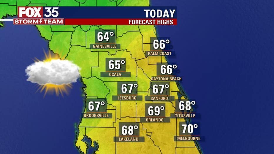 Second cold front to move into Central Florida Timeline, low