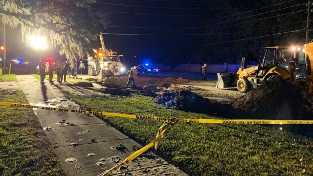 Major Seminole County road washed out after car hits fire hydrant