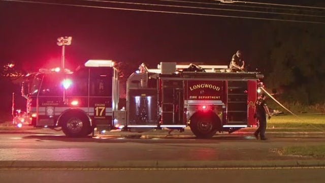 Crews battle fire overnight in Longwood, officials say
