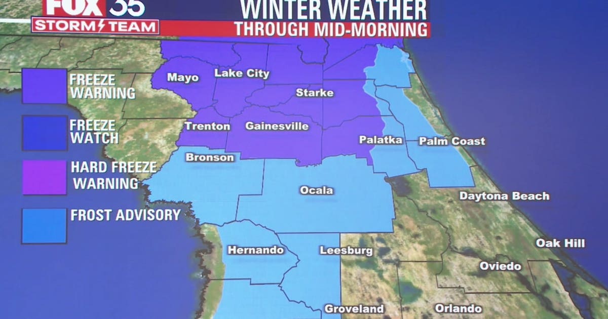 Freeze warnings, frost advisories issued as temperatures drop | FOX 35 ...